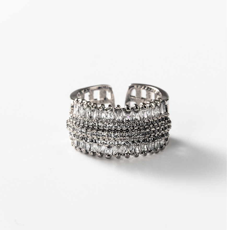 Lichtstrahl | Ring, rhodiniert #BIGAS037