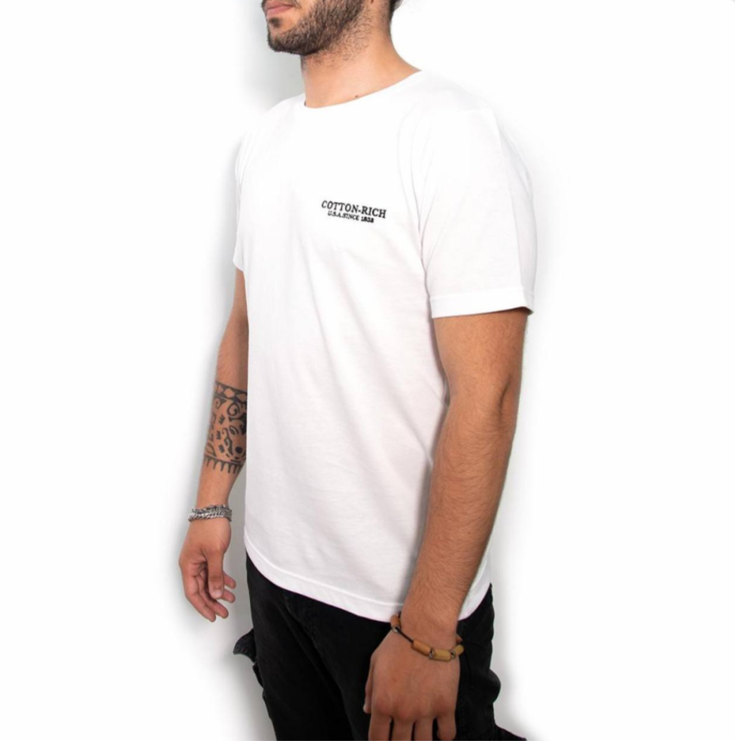 COTTON-RICH T-SHIRT MIT STICKEREI, WEISS #COT0004WHT