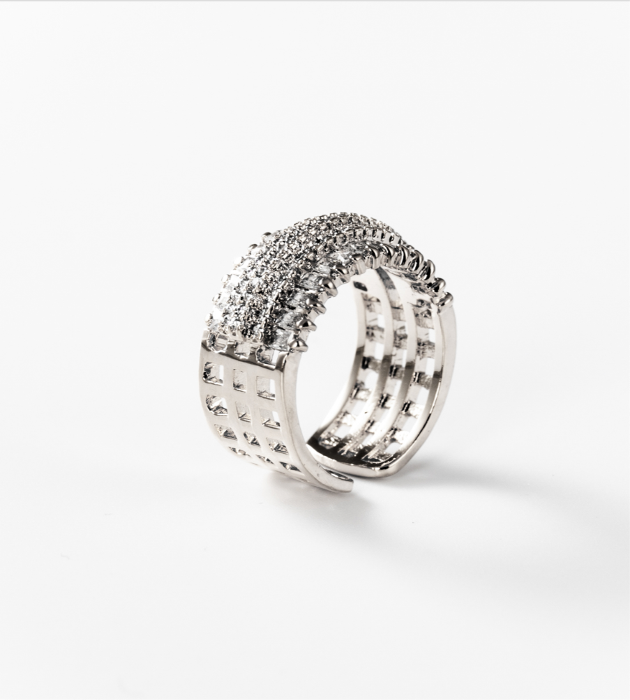 Lichtstrahl | Ring, rhodiniert #BIGAS037