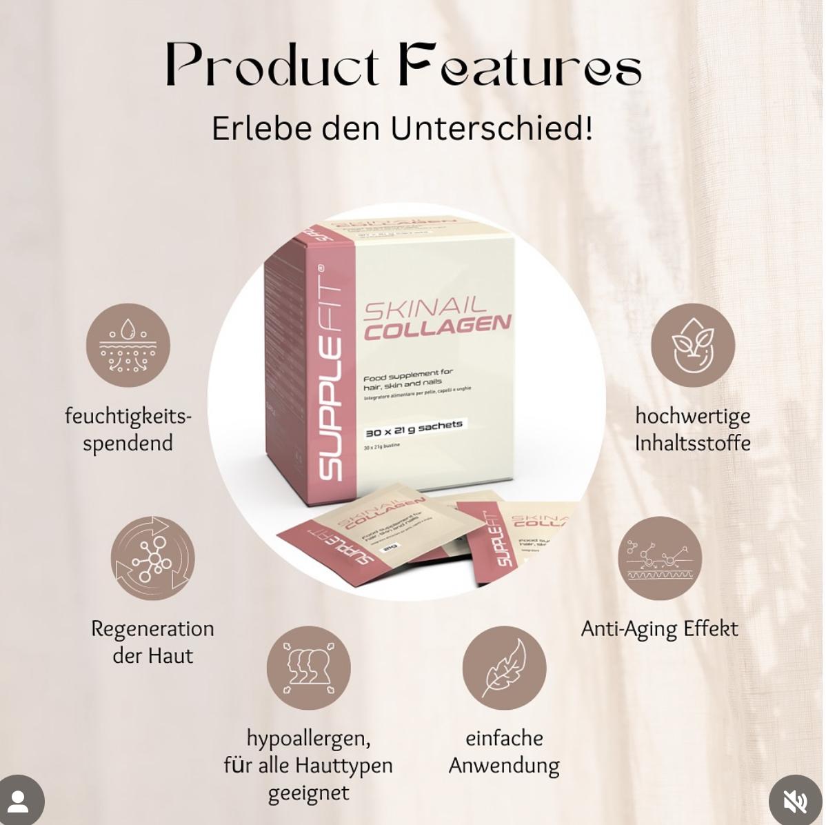 SKINAIL COLLAGEN *Monatspack mit 30St.*– Nahrungsergänzungsmittel für Haut, Haare und Nägel
Mit dem patentierten Komplex CBH-TOTAL™ #INTB042