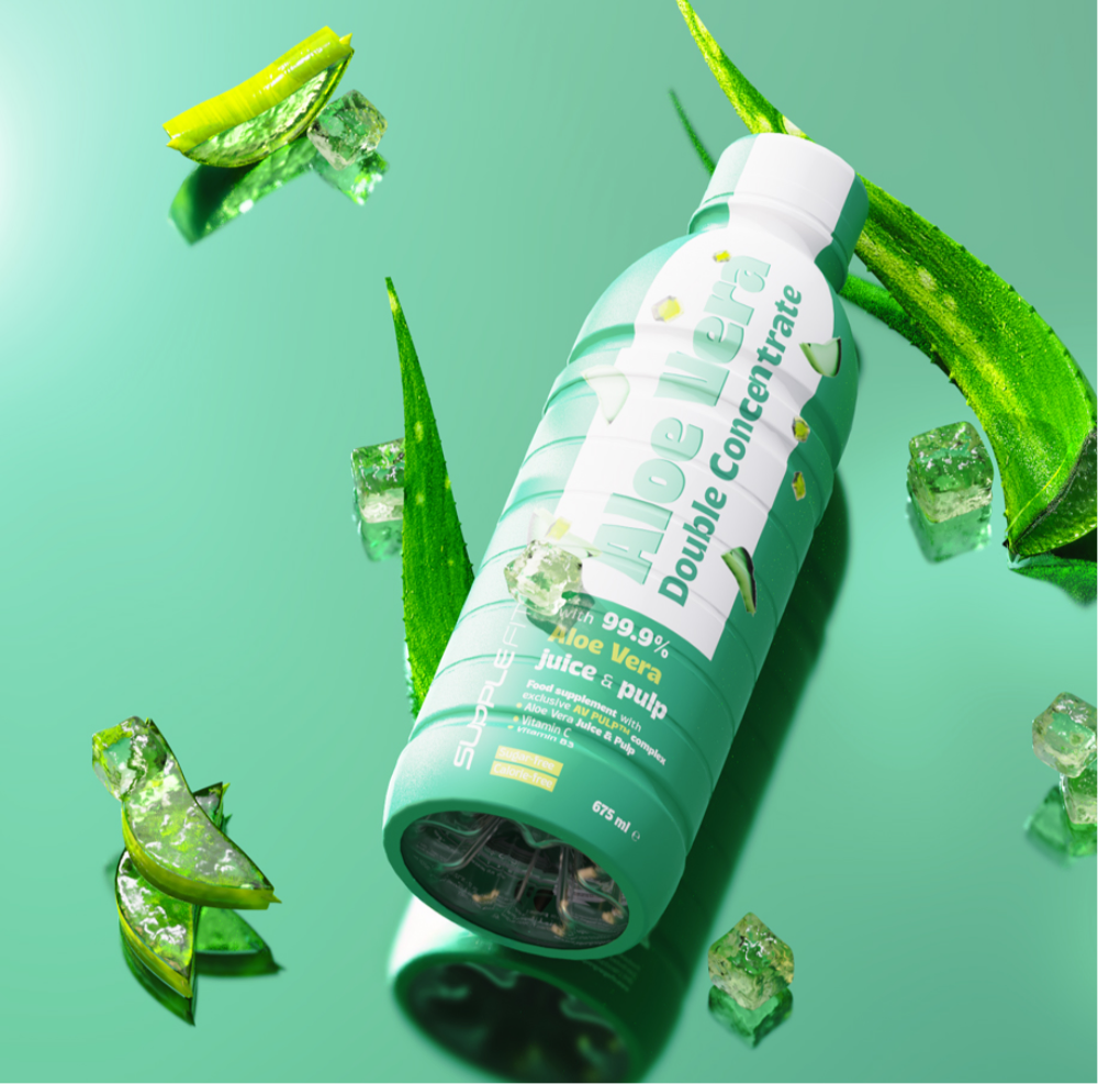 ALOE VERA, Blattsaft & Blattmark (99,9%)
Mit dem exklusiven Komplex AV PULP™ #INTB060