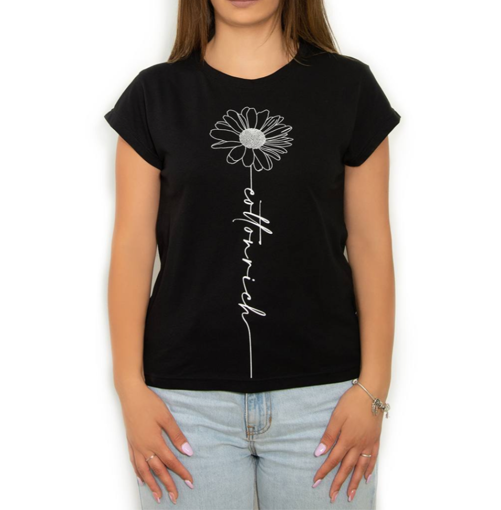 COTTON-RICH BASIC T-SHIRT, SCHWARZ – DAISY #COT0006-2