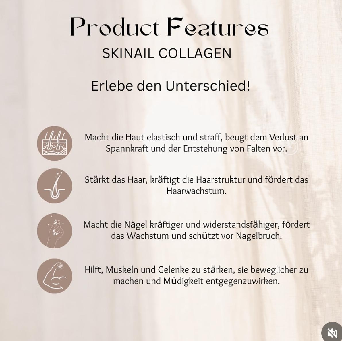 SKINAIL COLLAGEN *Monatspack mit 30St.*– Nahrungsergänzungsmittel für Haut, Haare und Nägel
Mit dem patentierten Komplex CBH-TOTAL™ #INTB042