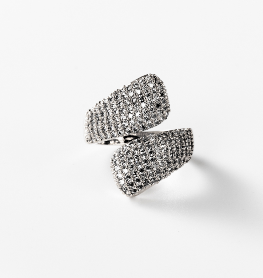 glitzernde Umarmung | Ring, rhodiniert #BIGAS038