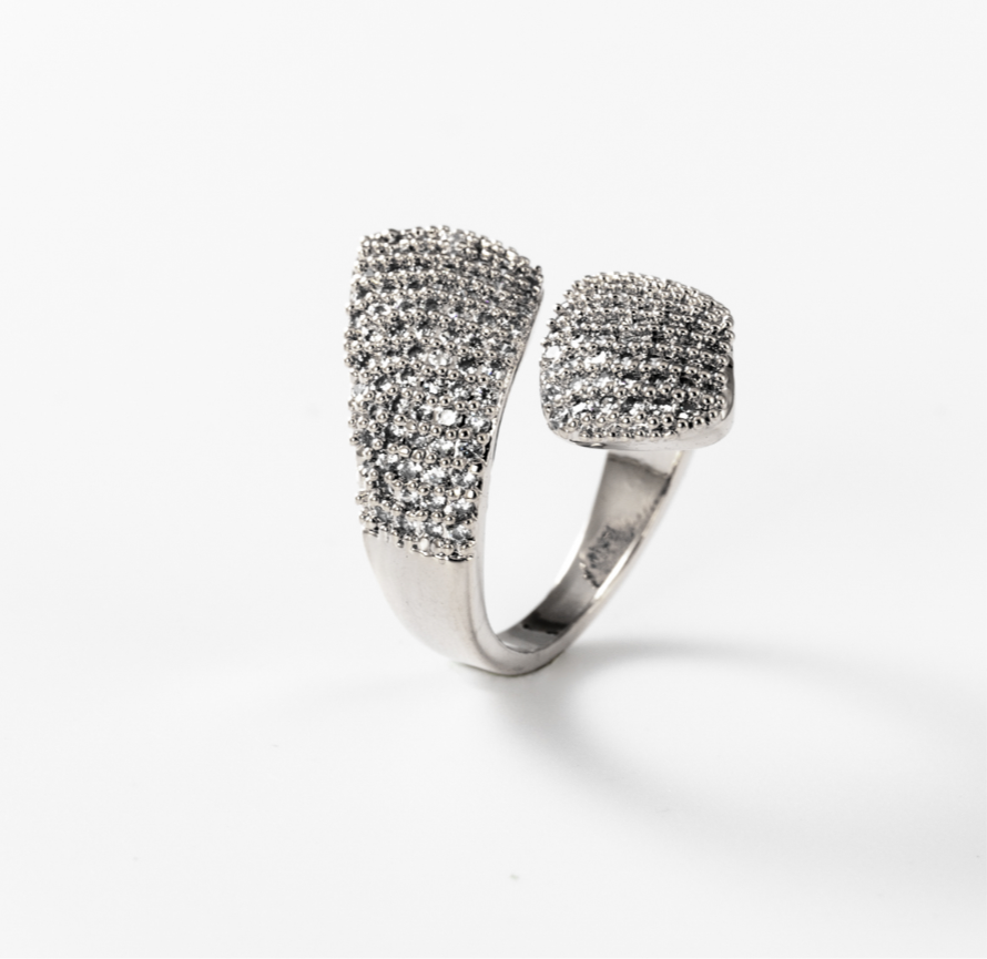 glitzernde Umarmung | Ring, rhodiniert #BIGAS038