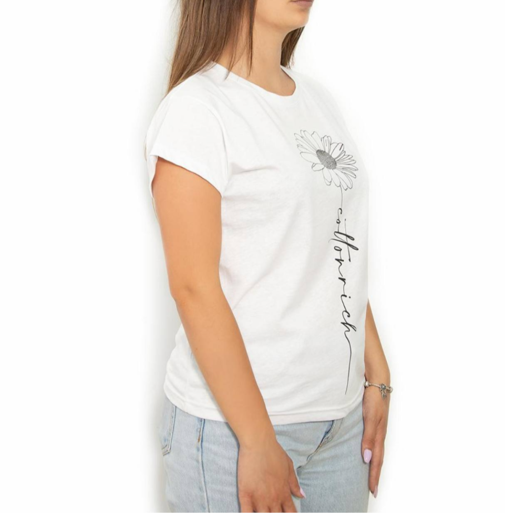 COTTON-RICH BASIC T-SHIRT, WEISS – DAISY #COT0006-1