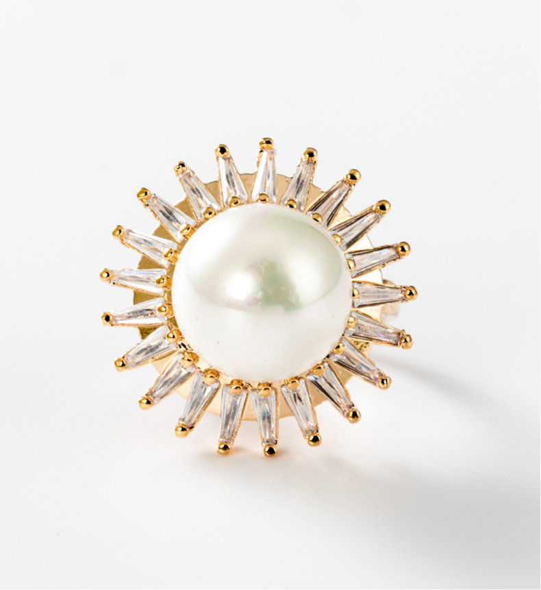 Sonnenperle | Ring, 24 Karat vergoldet #BIGAG004