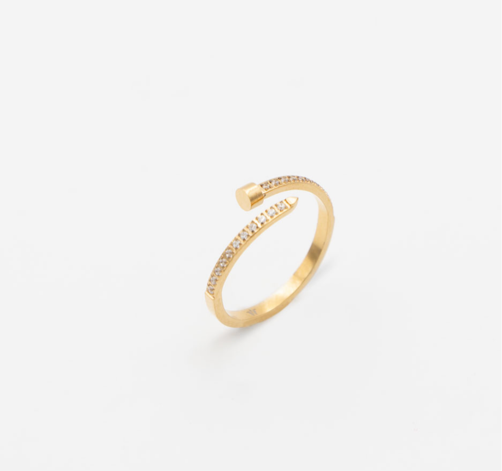 18k vergoldeter Ring „Crystal“ #BIGAG093