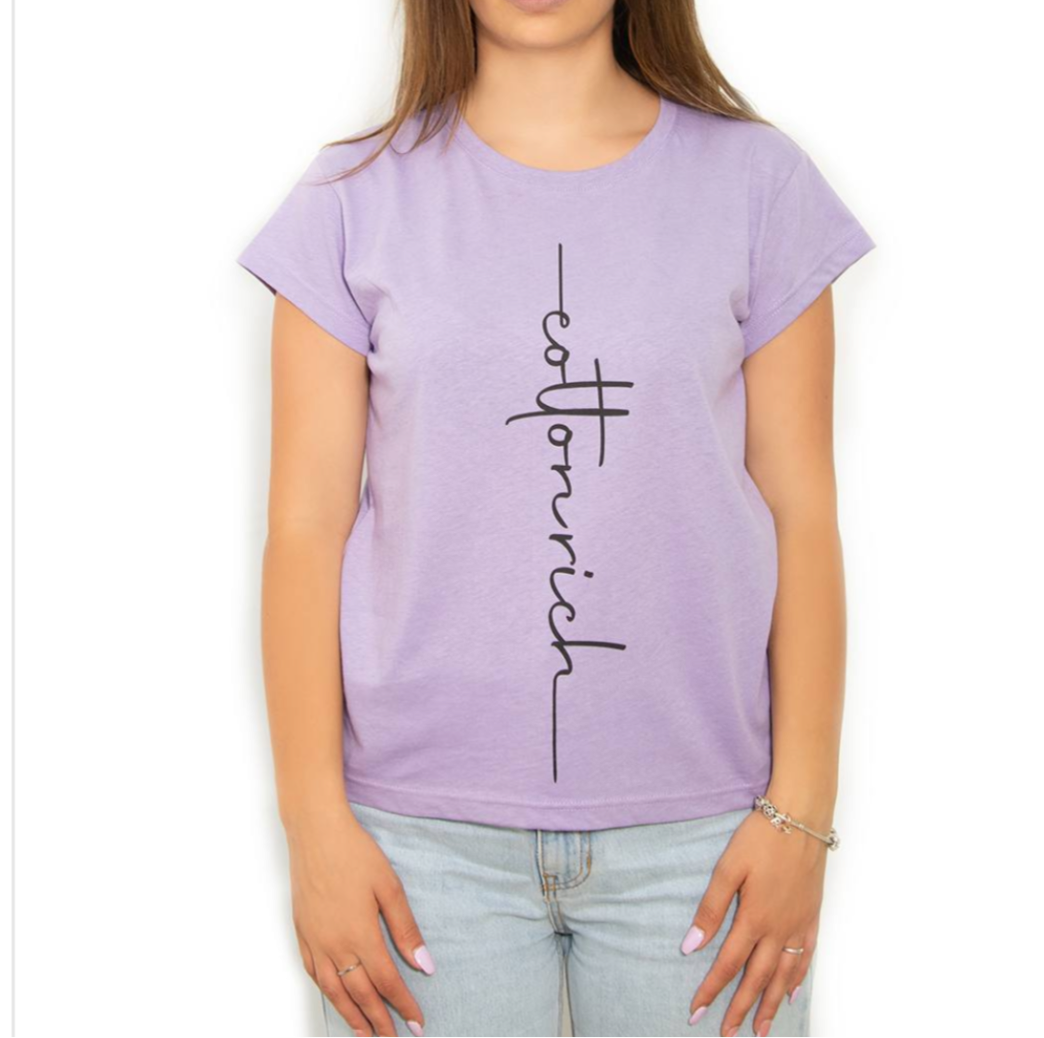 COTTON-RICH BASIC T-SHIRT, LILA – CLASSIC #COT0007-3