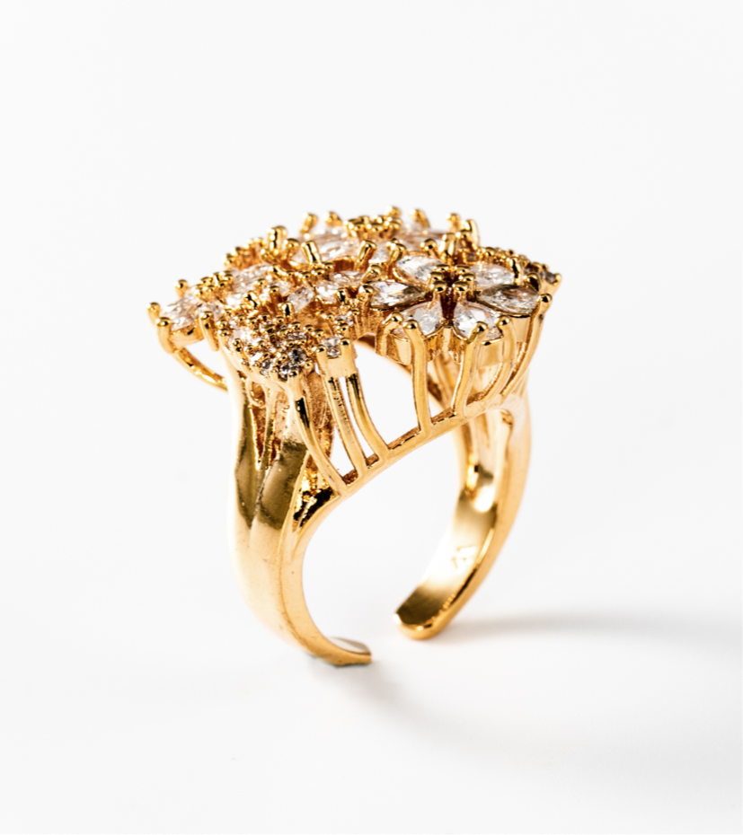 kostbares Bouquet | Ring, 24 Karat vergoldet #BIGAG005