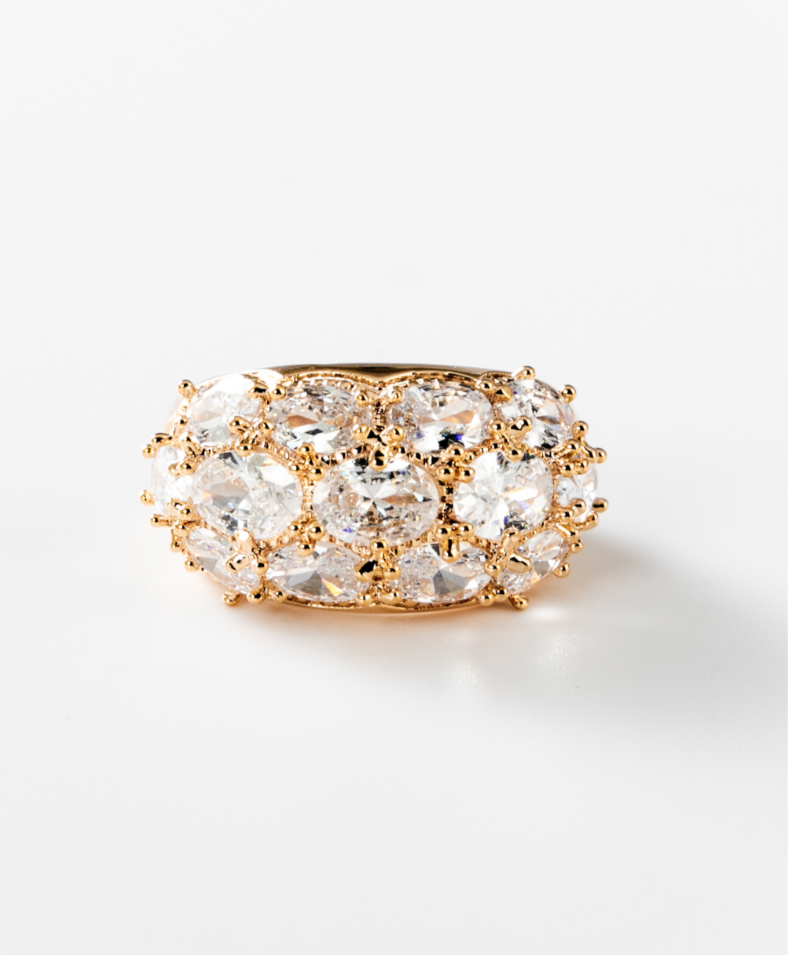 Sturm der Diamanten | Ring, 24 Karat vergoldet #BIGAG034