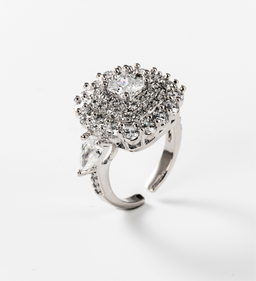 Carré de lumière | Ring, rhodiniert #BIGAS031