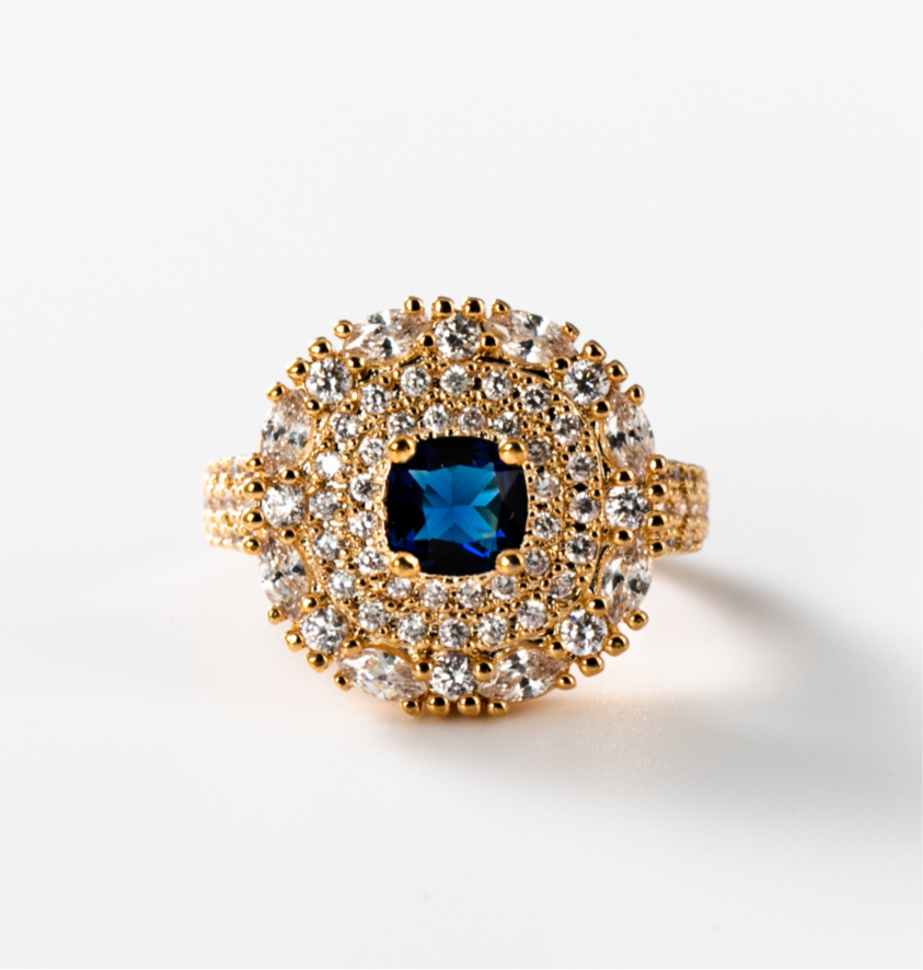 Deep Blue | Ring, 24 Karat vergoldet #BIGAG024