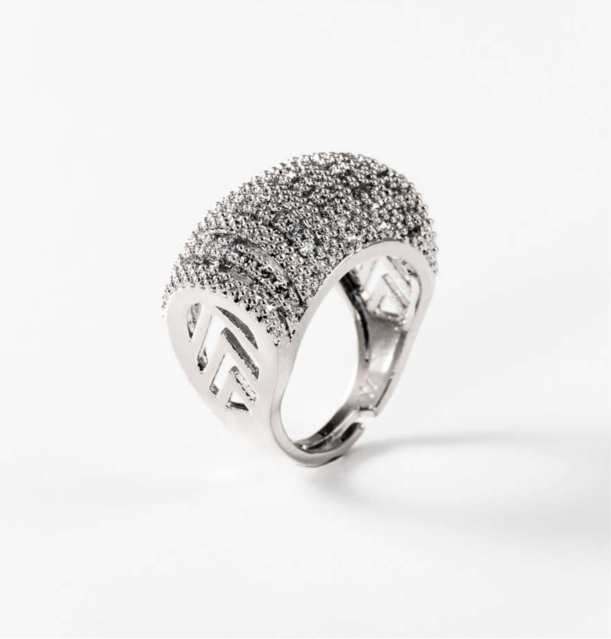 Pavé déco | Ring, rhodiniert #BIGAS007