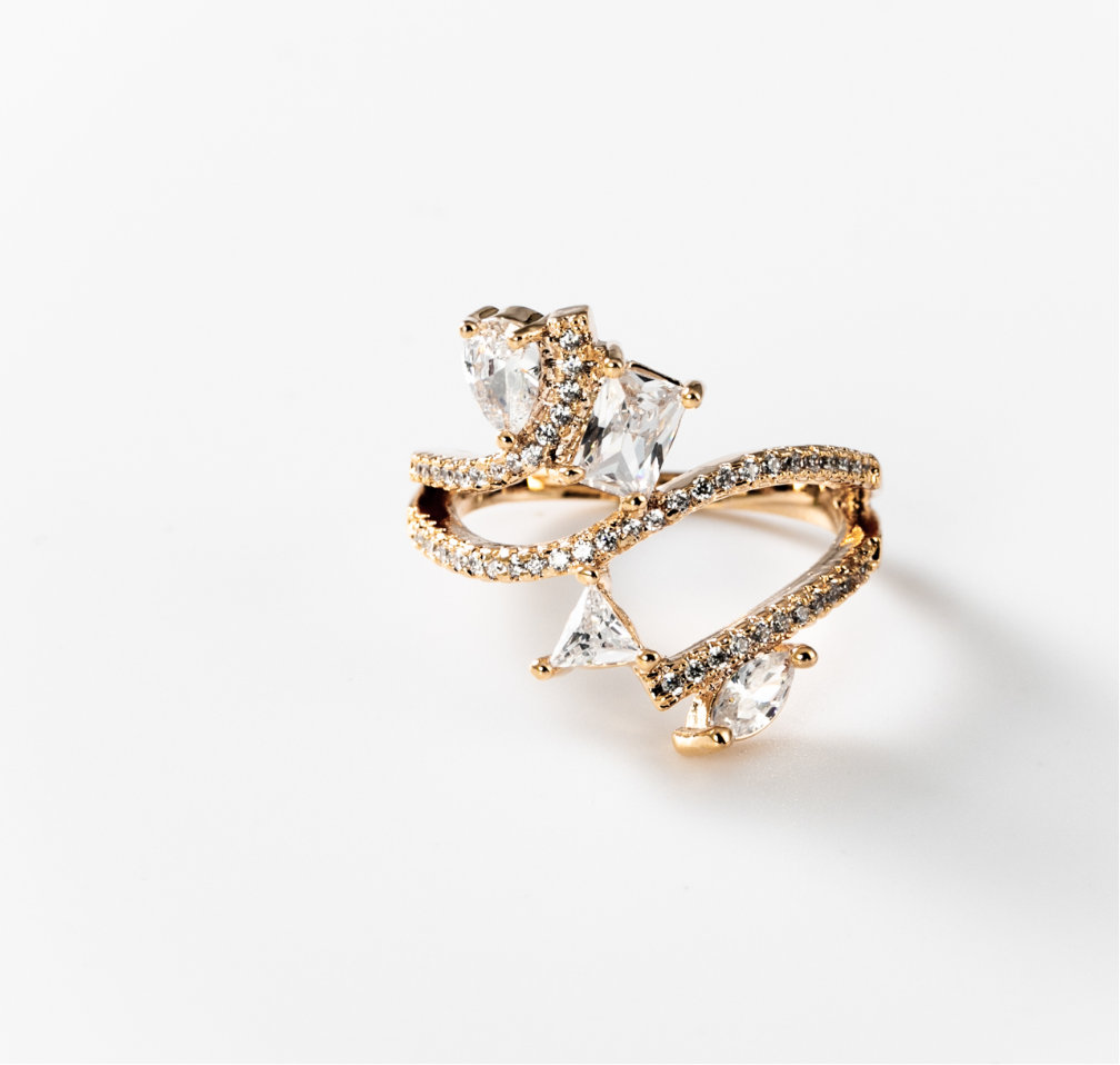 glänzendes Geflecht | Ring, 24 Karat vergoldet #BIGAG058