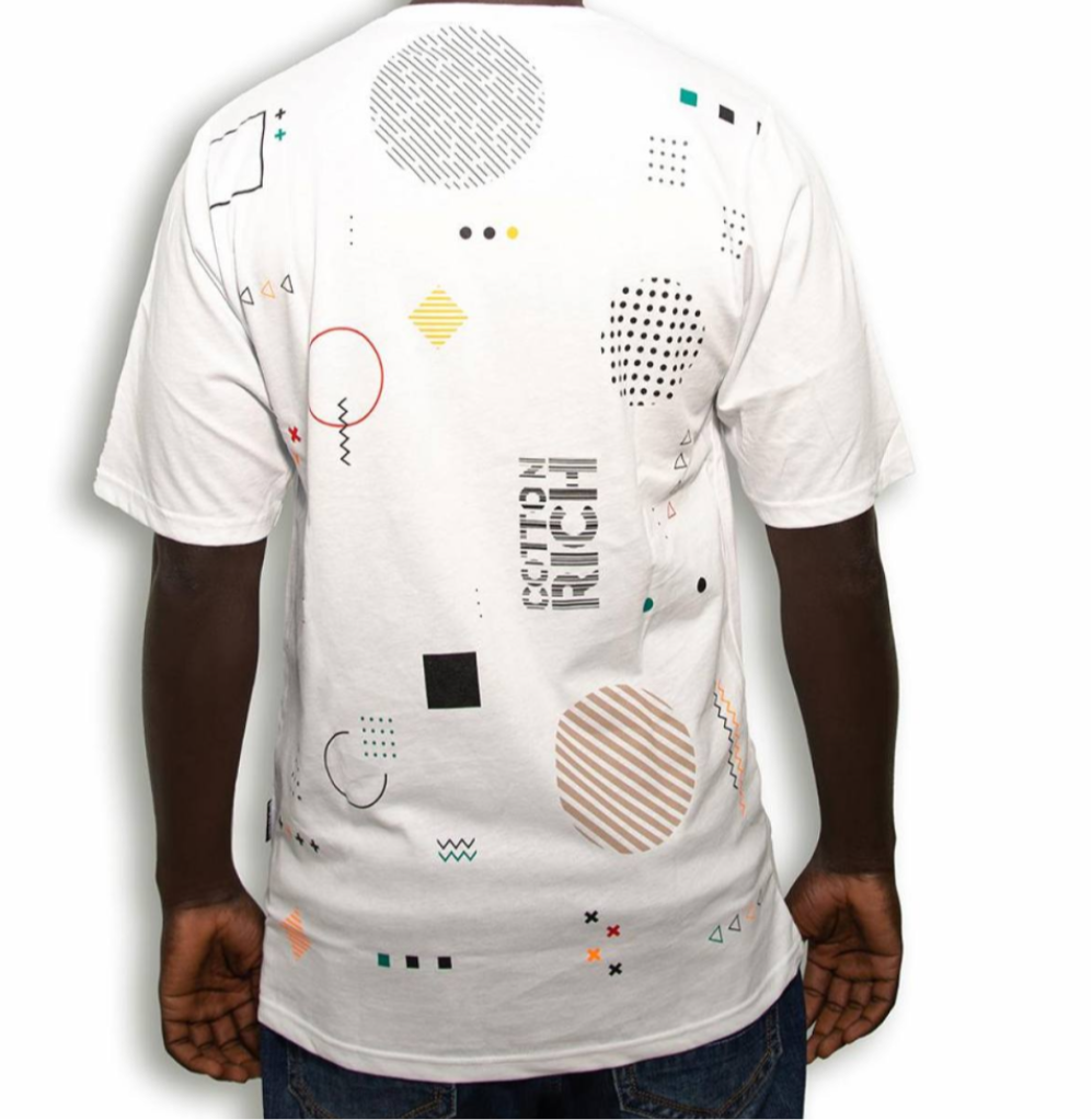 COTTON-RICH OVERSIZED T-SHIRT, WEISS – GEOMETRIC #COT0011-1