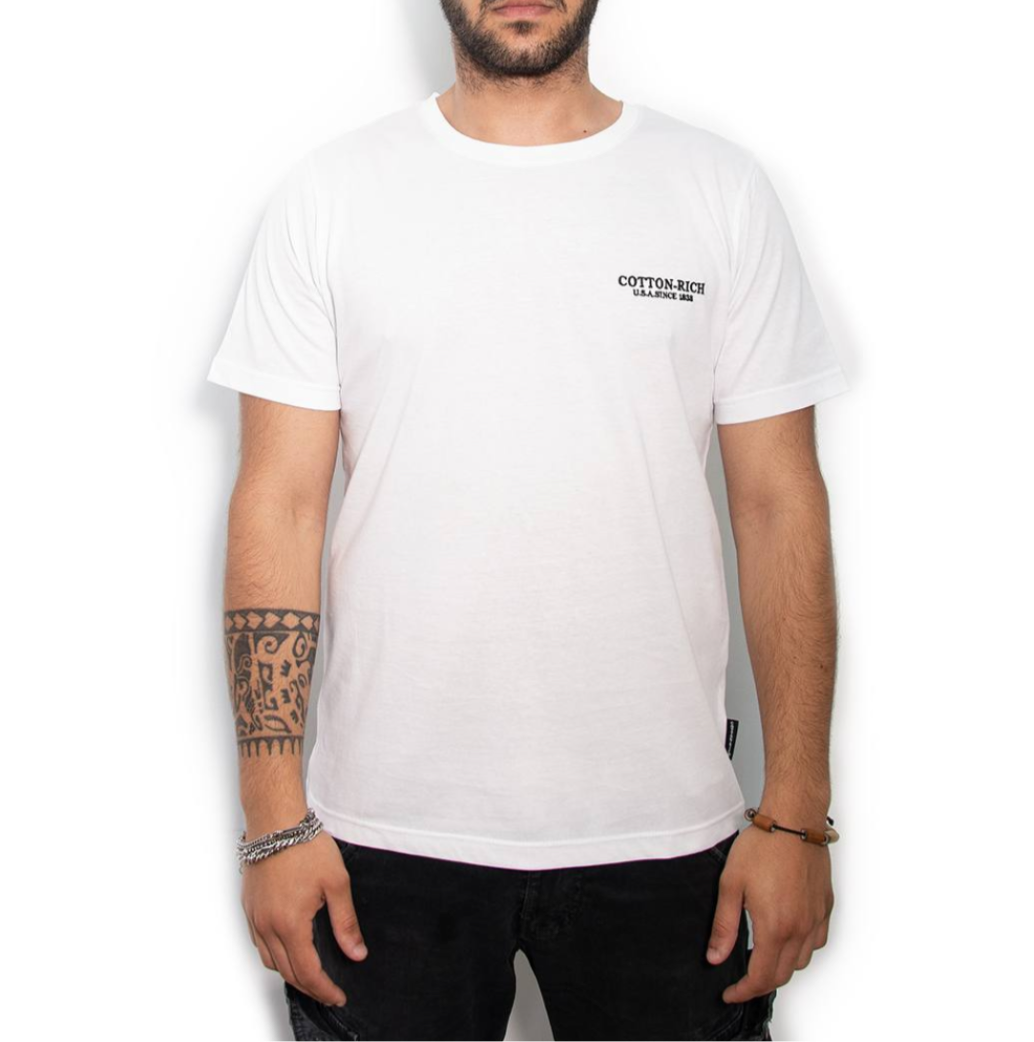 COTTON-RICH T-SHIRT MIT STICKEREI, WEISS #COT0004WHT