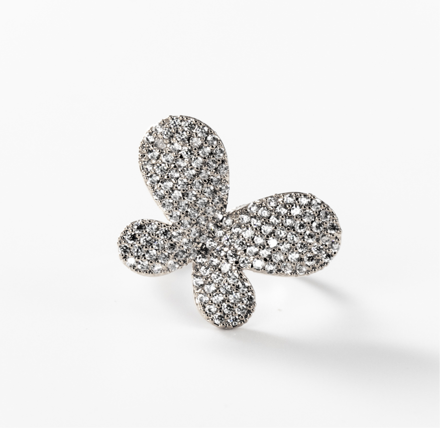 Schmetterling | Ring, rhodiniert #BIGAS028