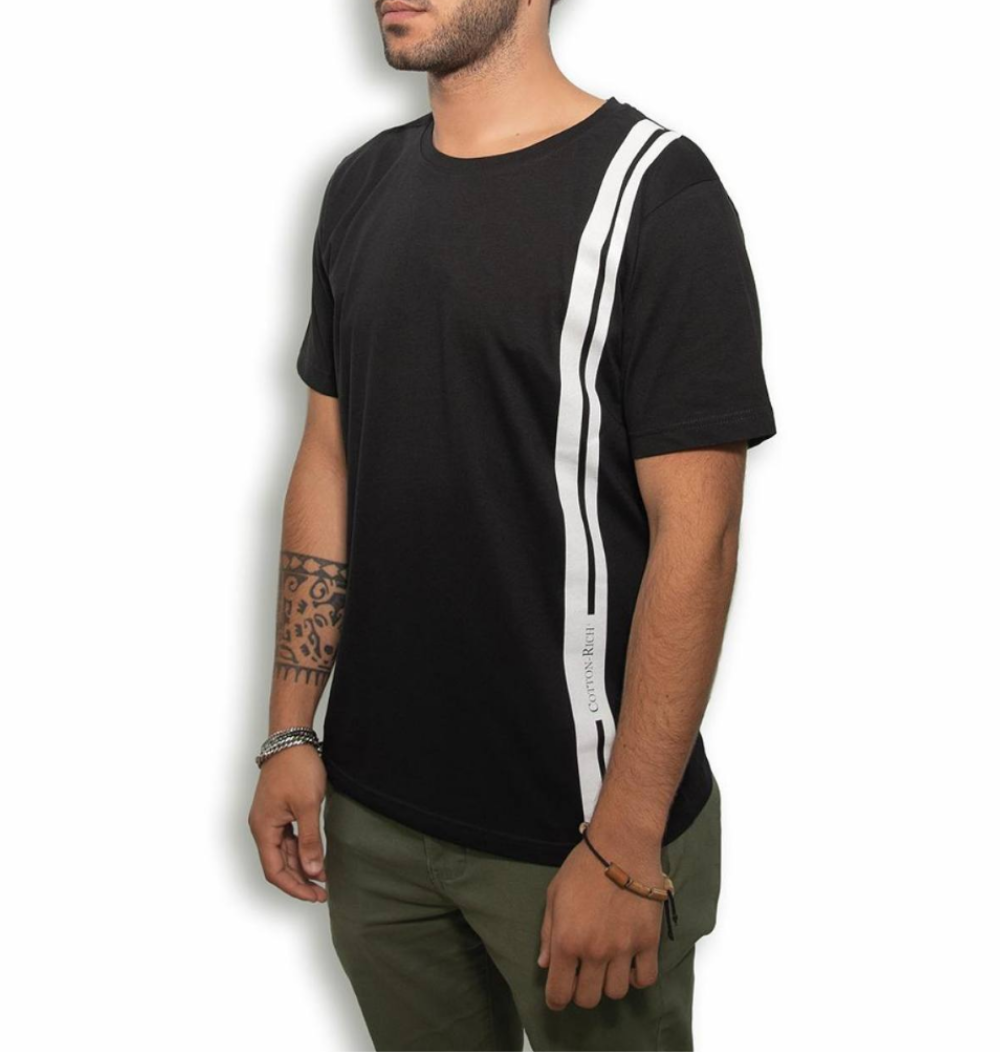 COTTON-RICH BASIC T-SHIRT, SCHWARZ – MINIMAL #COT0012-2