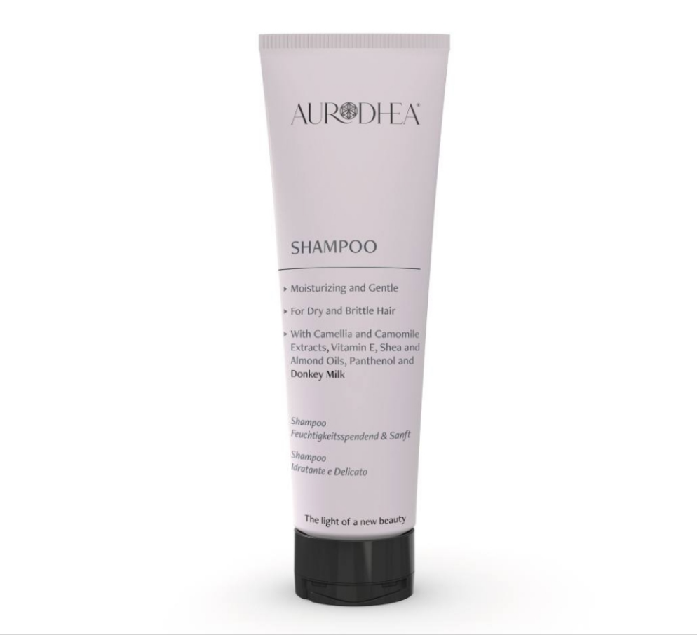 Shampoo mit Eselsmilch
Mit Vitamin E, Extrakten aus Kamelie & Kamille, Shea- & Mandelöl, Panthenol #LA03B