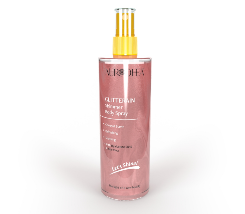 GLITTERAIN – Pink Shimmer Body Spray (mit Kokos-Duft)
Angereichert mit Hyaluronsäure & Aloe Vera #SOL22