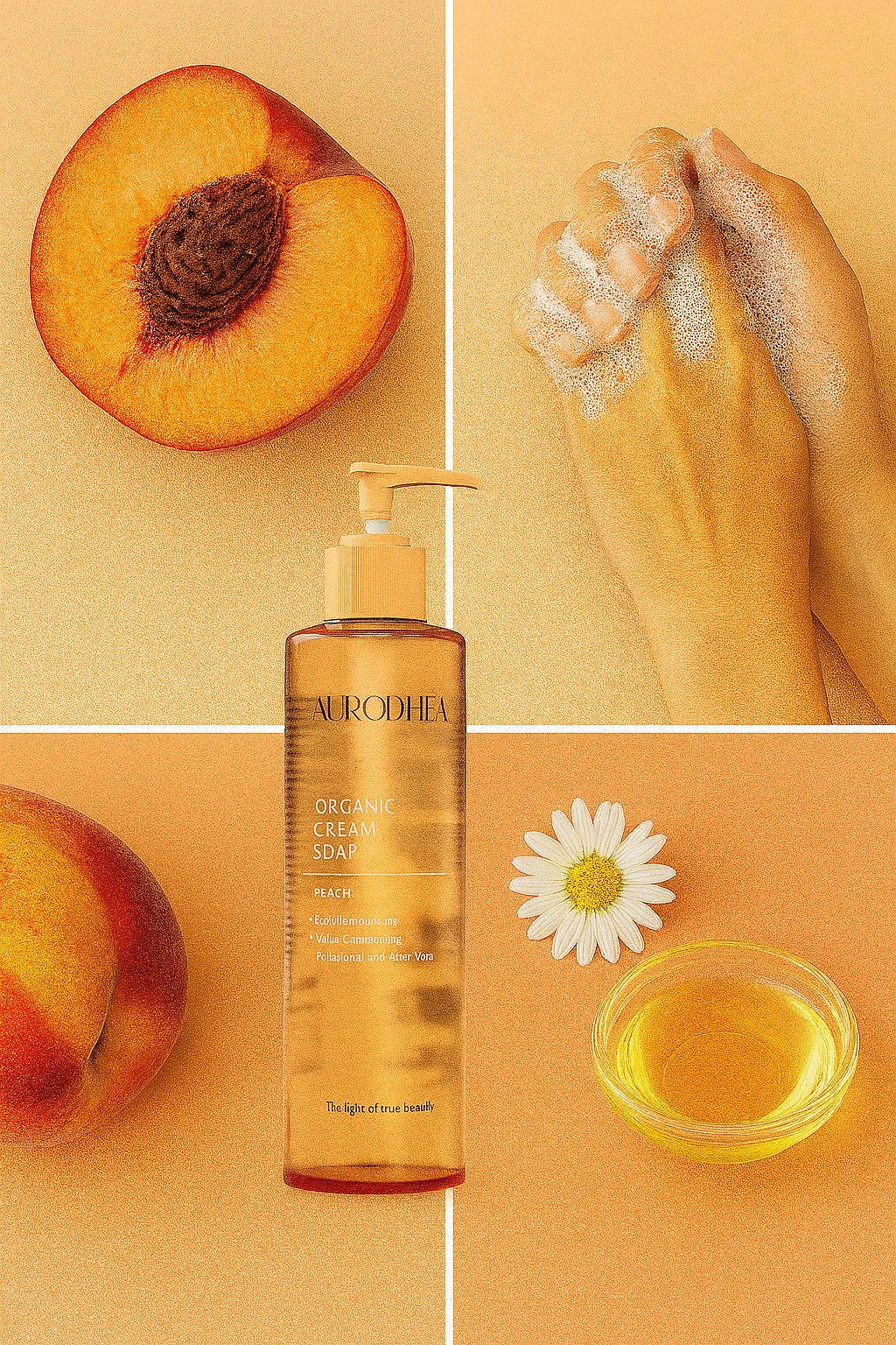 Cremeseife – Pfirsich
Angereichert mit Kamille, Vitamin E, Panthenol & Aloe Vera #SP05B #RSP05B