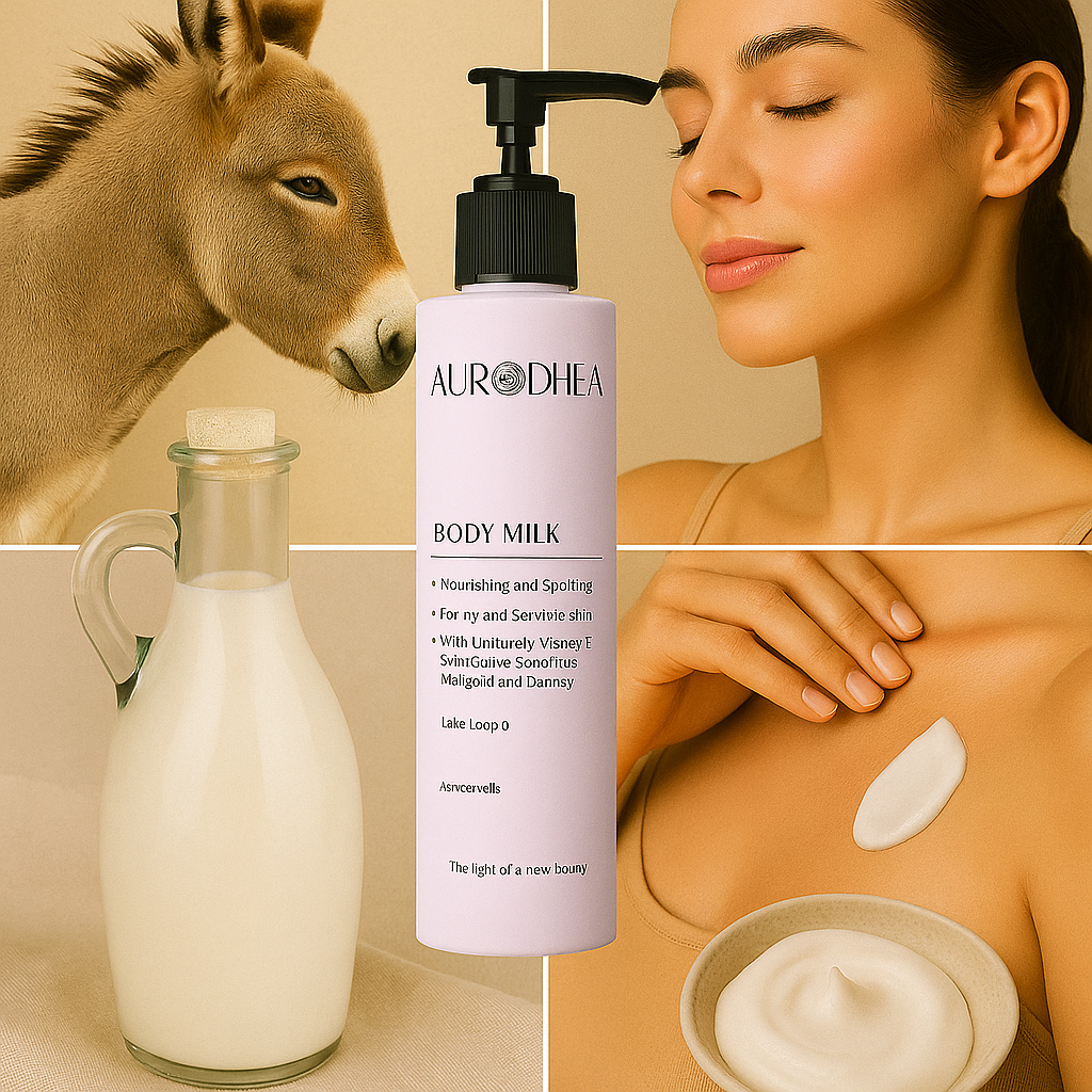 Körpermilch mit Eselsmilch
Angereichert mit Jojobaöl, Vitamin E, Sheabutter, Aloe Vera & Ringelblume #LA02B