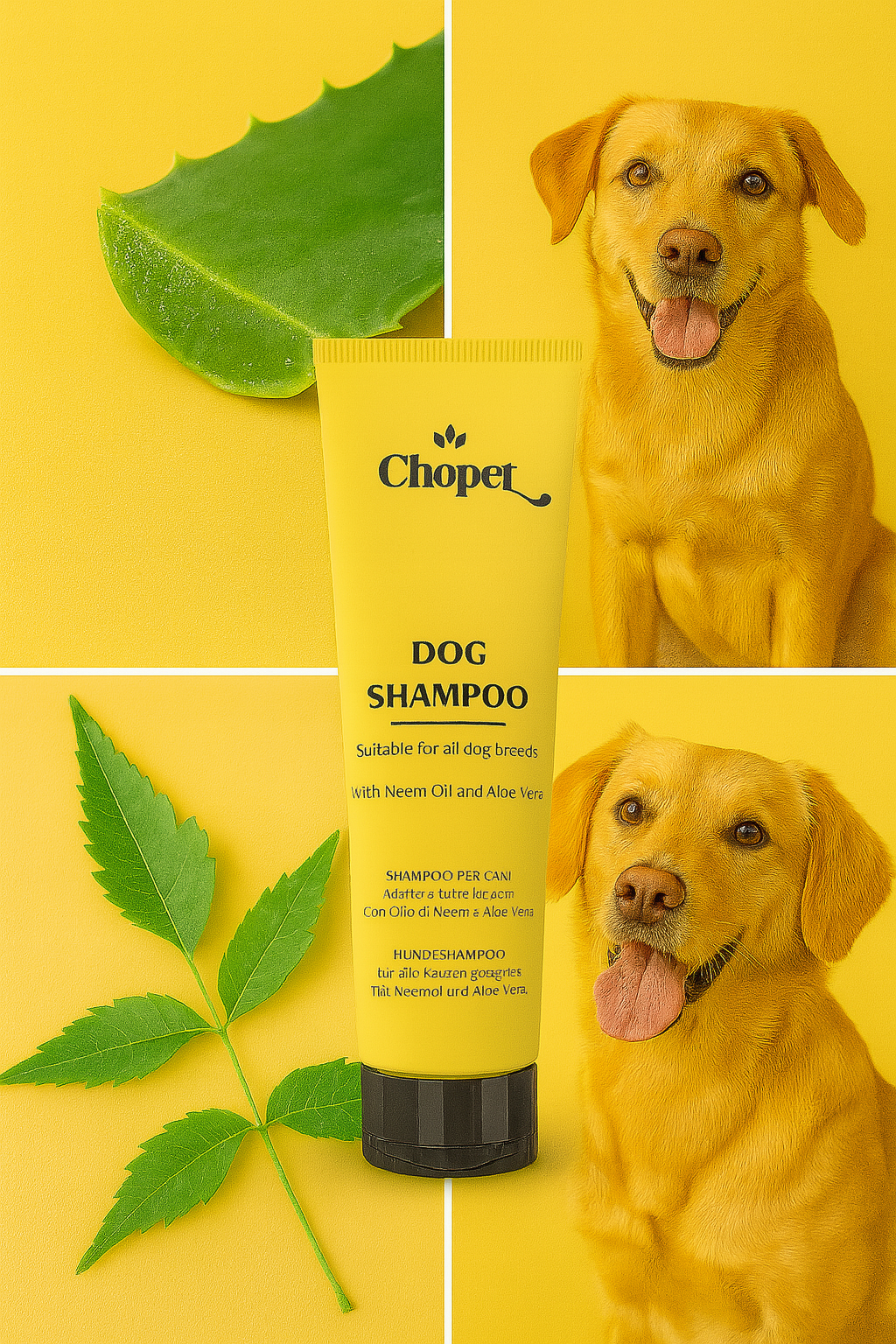 Hundeshampoo
Angereichert mit Neemöl und Aloe Vera #AN01B