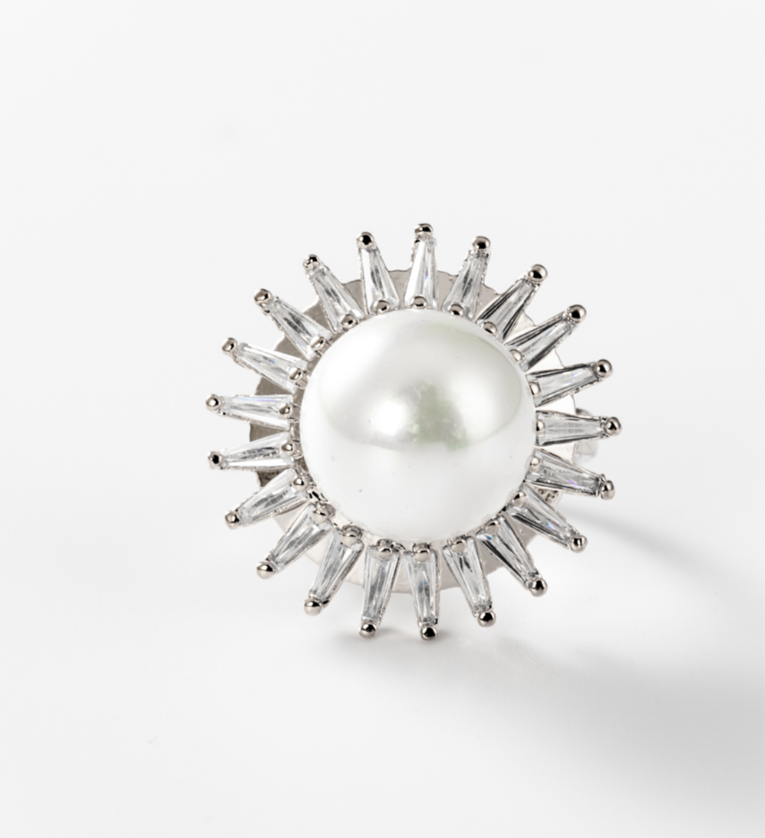 Sonnenperle | Ring, rhodiniert #BIGAS004