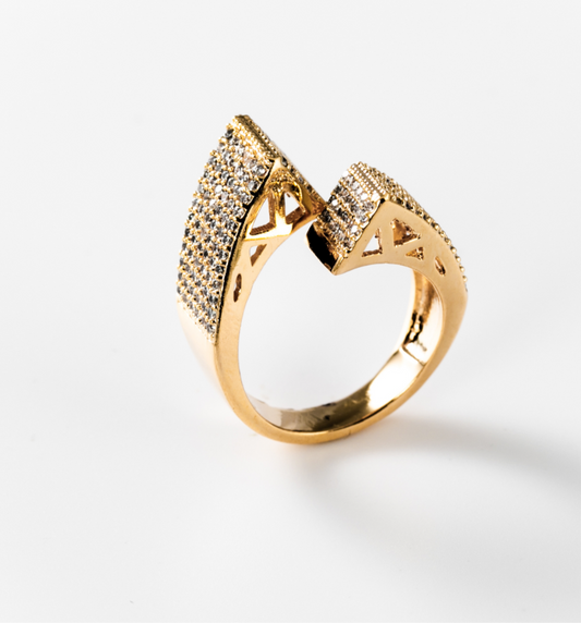 geometrische Umarmung | Ring, 24 Karat vergoldet #BIGAG013