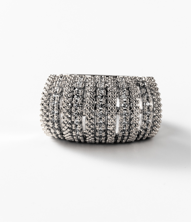 Pavé déco | Ring, rhodiniert #BIGAS007