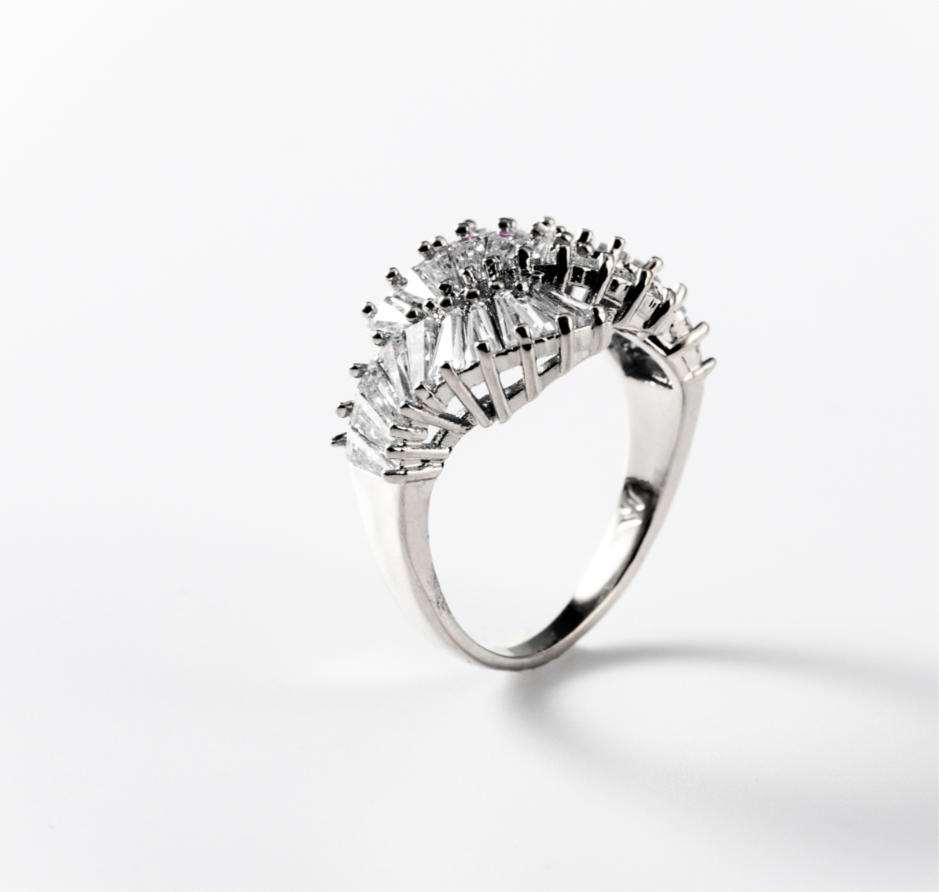 Fächer aus Licht | Ring, rhodiniert #BIGAS030