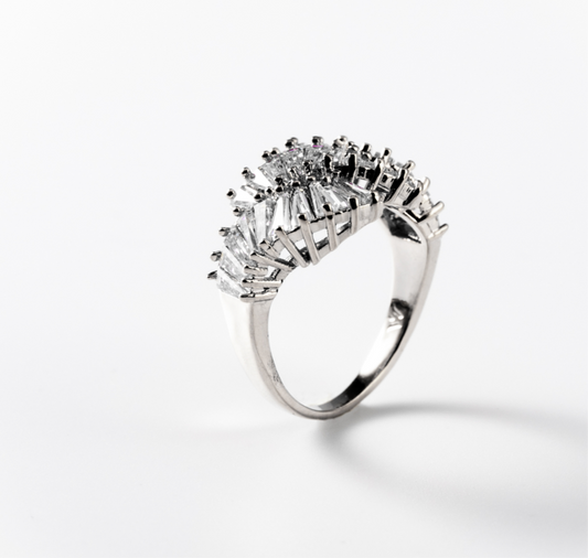 Fächer aus Licht | Ring, rhodiniert #BIGAS030