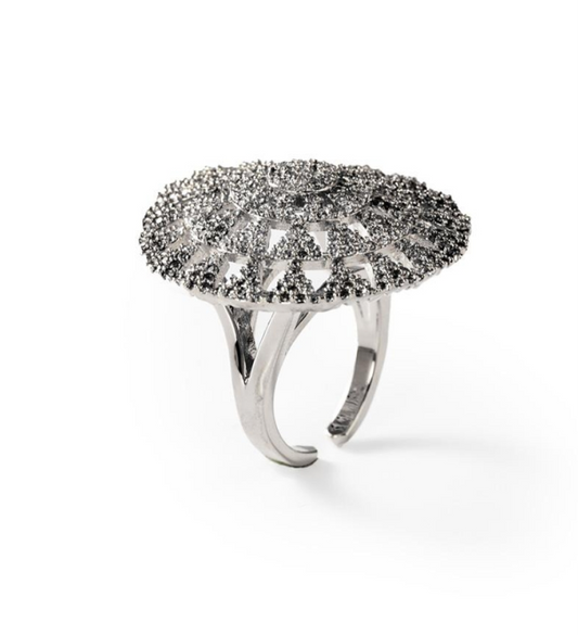 Lichtkreise | Ring, rhodiniert #BIGAS033