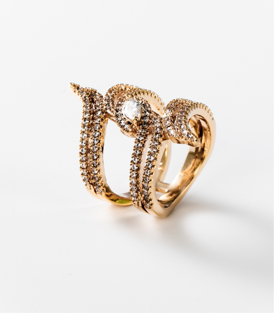 verflochtene Flammen | Ring, 24 Karat vergoldet #BIGAG027