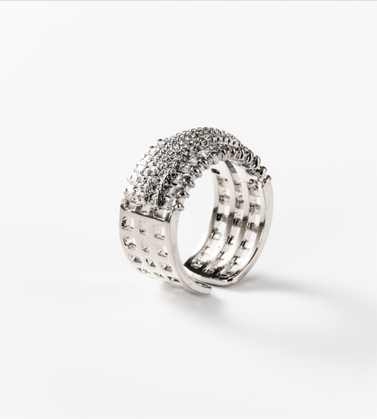Lichtstrahl | Ring, rhodiniert #BIGAS037