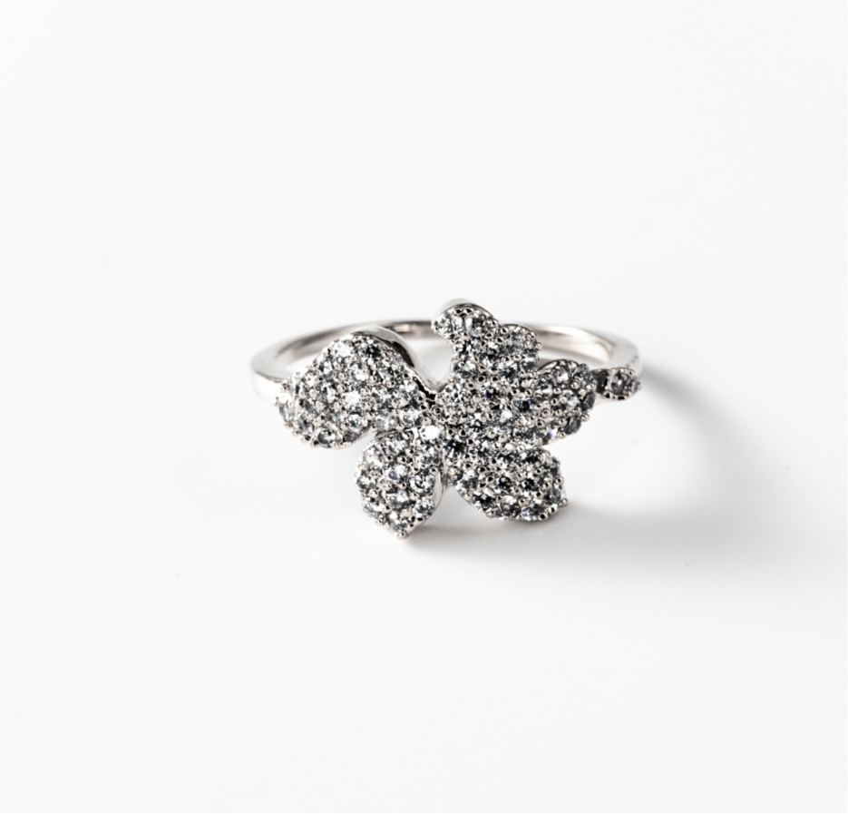 Flower | Ring, rhodiniert #BIGAS057