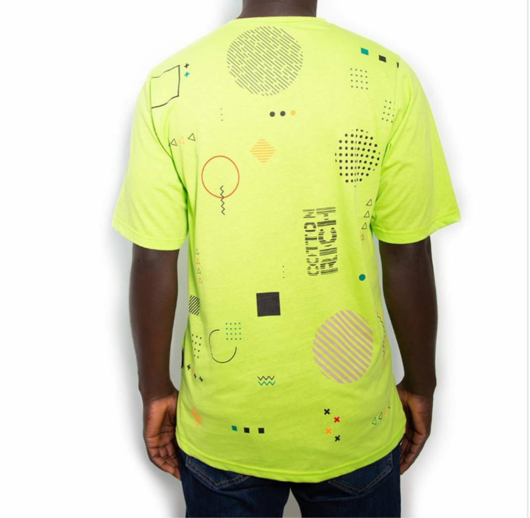 COTTON-RICH OVERSIZED T-SHIRT, LIMETTENGRÜN – GEOMETRIC #COT0011-3