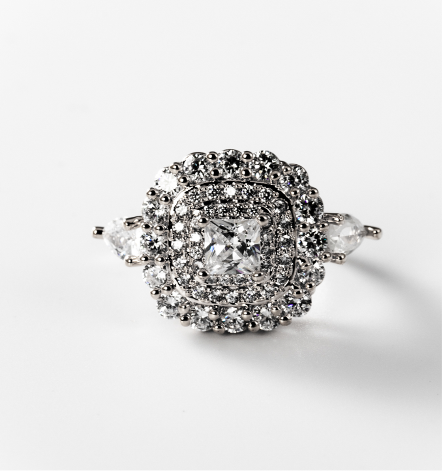 Carré de lumière | Ring, rhodiniert #BIGAS031