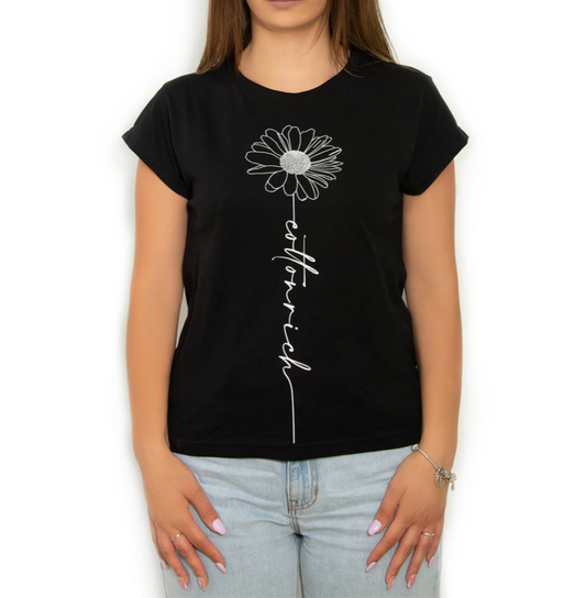 COTTON-RICH BASIC T-SHIRT, SCHWARZ – DAISY #COT0006-2