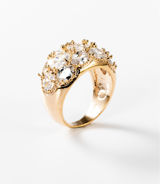 Sturm der Diamanten | Ring, 24 Karat vergoldet #BIGAG034