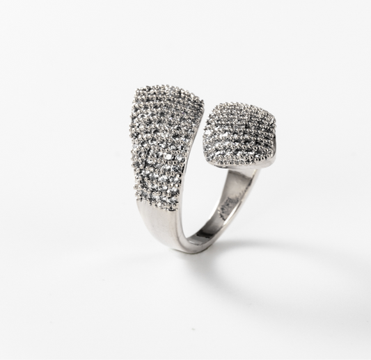 glitzernde Umarmung | Ring, rhodiniert #BIGAS038