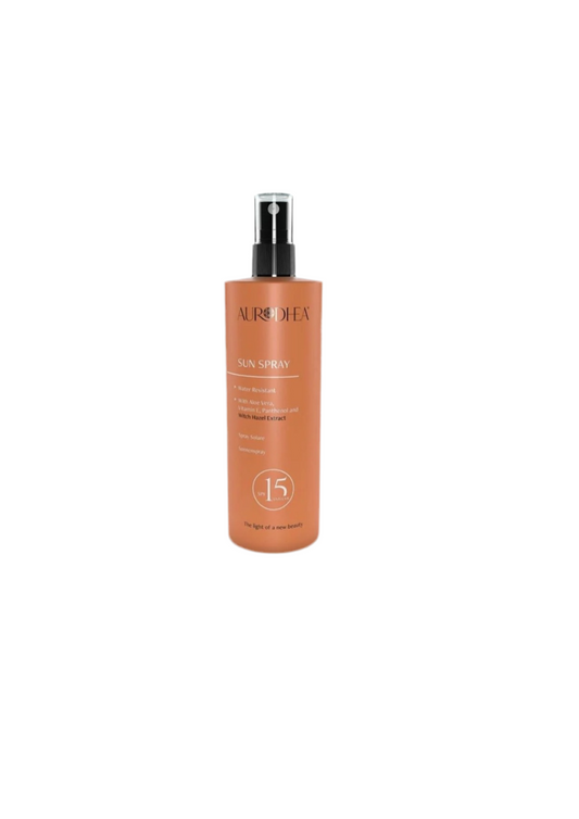 Sonnenspray SPF 15 
Angereichert mit Hamamelis, Aloe Vera, Panthenol & Vitamin E #SOL03B