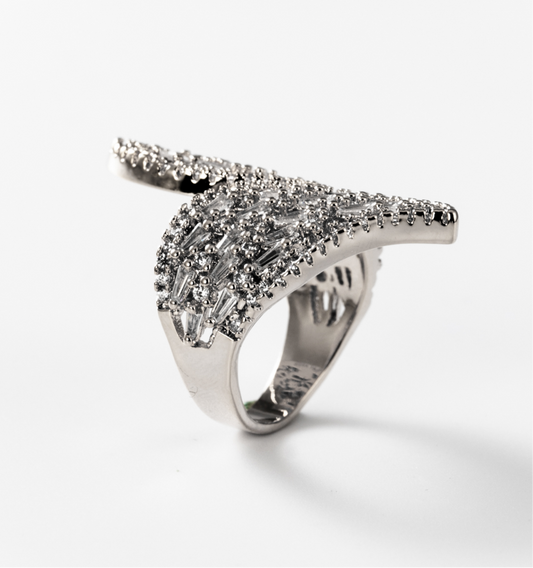glitzernde Flügel | Ring, rhodiniert #BIGAS019