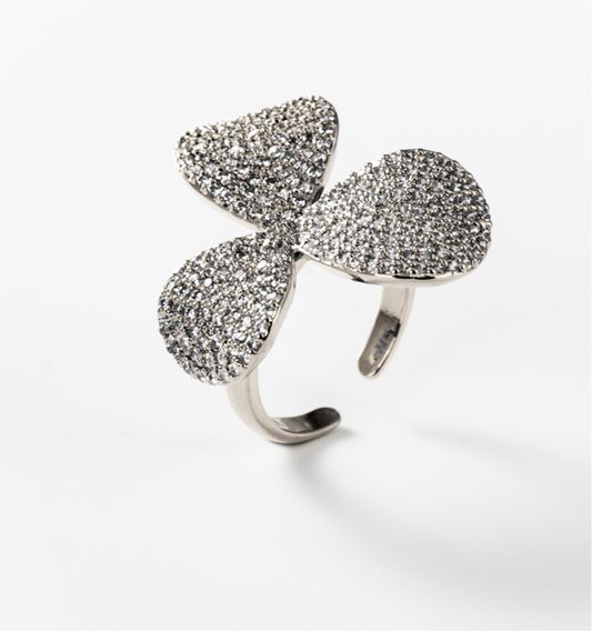 funkelnder Kleeblatt | Ring, rhodiniert #BIGAS015