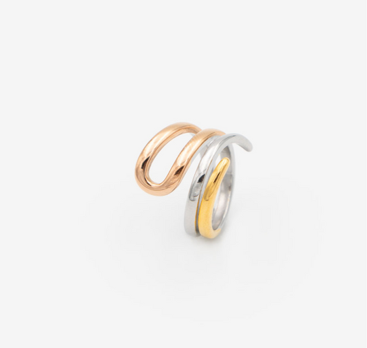 Ring „Metallic Trio“, Rosévergoldet & 18k vergoldet #BIGAS096