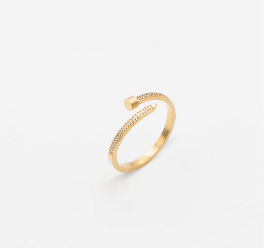 18k vergoldeter Ring „Crystal“ #BIGAG093