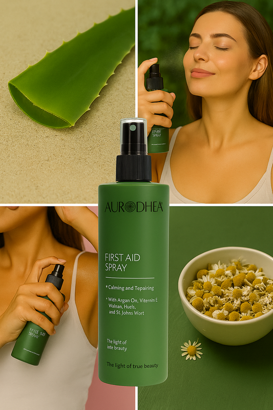 Erste-Hilfe Spray mit 98% Aloe Vera 
Angereichert mit Kamillenextrakt #CR23B