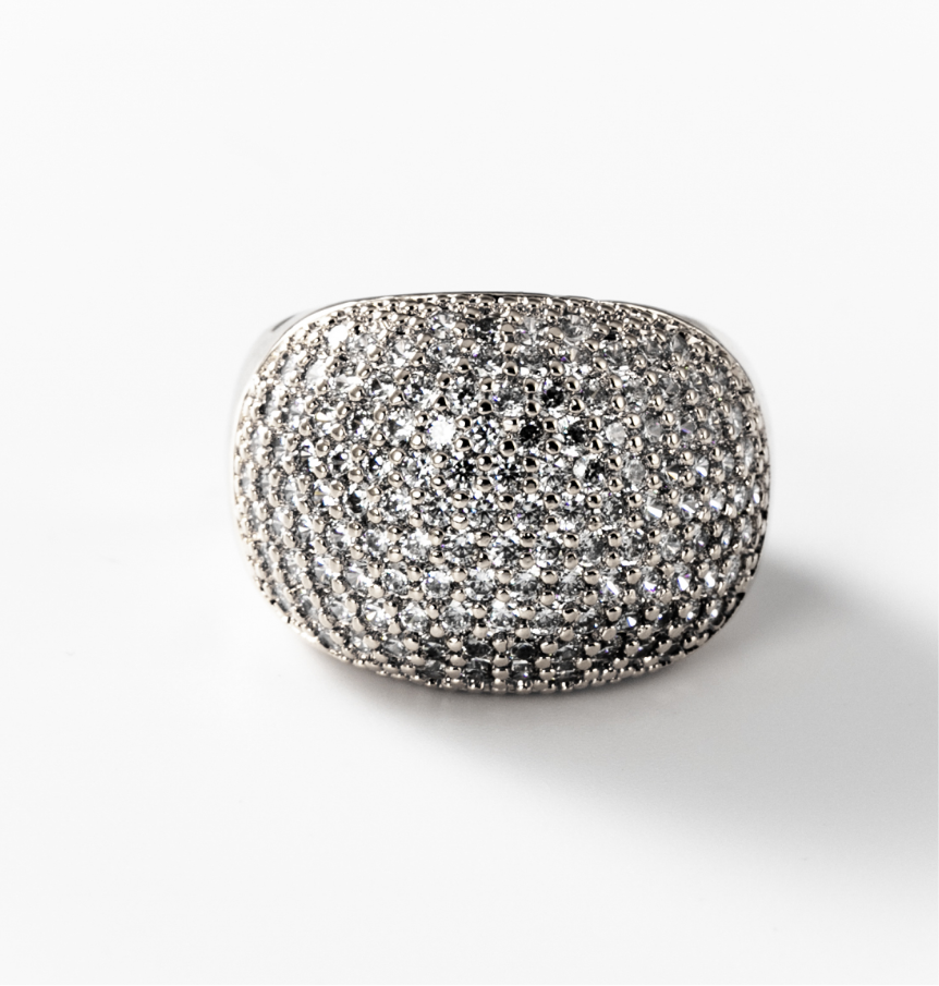 Spiegelkugel | Ring, rhodiniert #BIGAS006