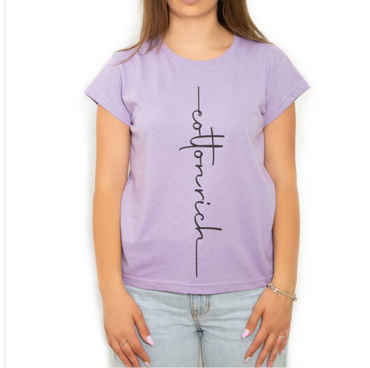 COTTON-RICH BASIC T-SHIRT, LILA – CLASSIC #COT0007-3